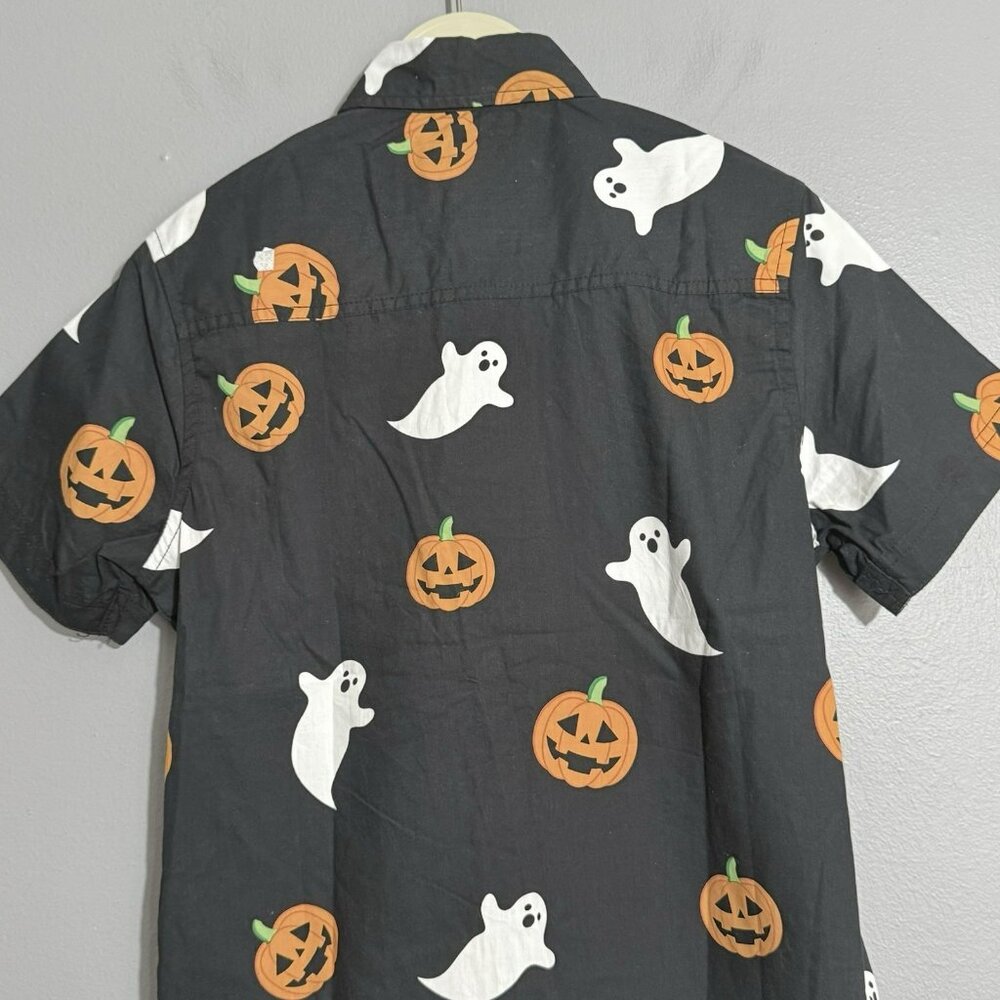 Free Planet Halloween Button Shirt Men Size XS Costume Pumpkin Ghost Casual Work - Picture 10 of 12